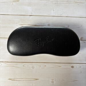 RAY-BAN EYEGLASSES SUNGLASSES OPTICAL BLACK LEATHER CLAMSHELL CASE ONLY. Clean